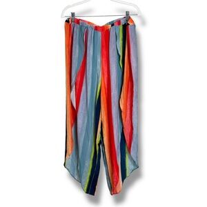 Anthropologie the Art of Carla Weeks Stripe Gaucho Pants Size Medium